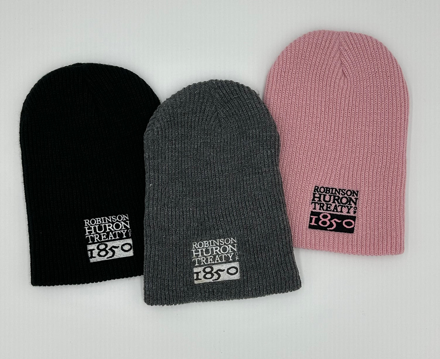 New RHT Women’s Winter Hat - Pink, Grey and Black