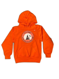 YOUTH- Orange Hooded Sweater with "Bring Our Children Home" Logo